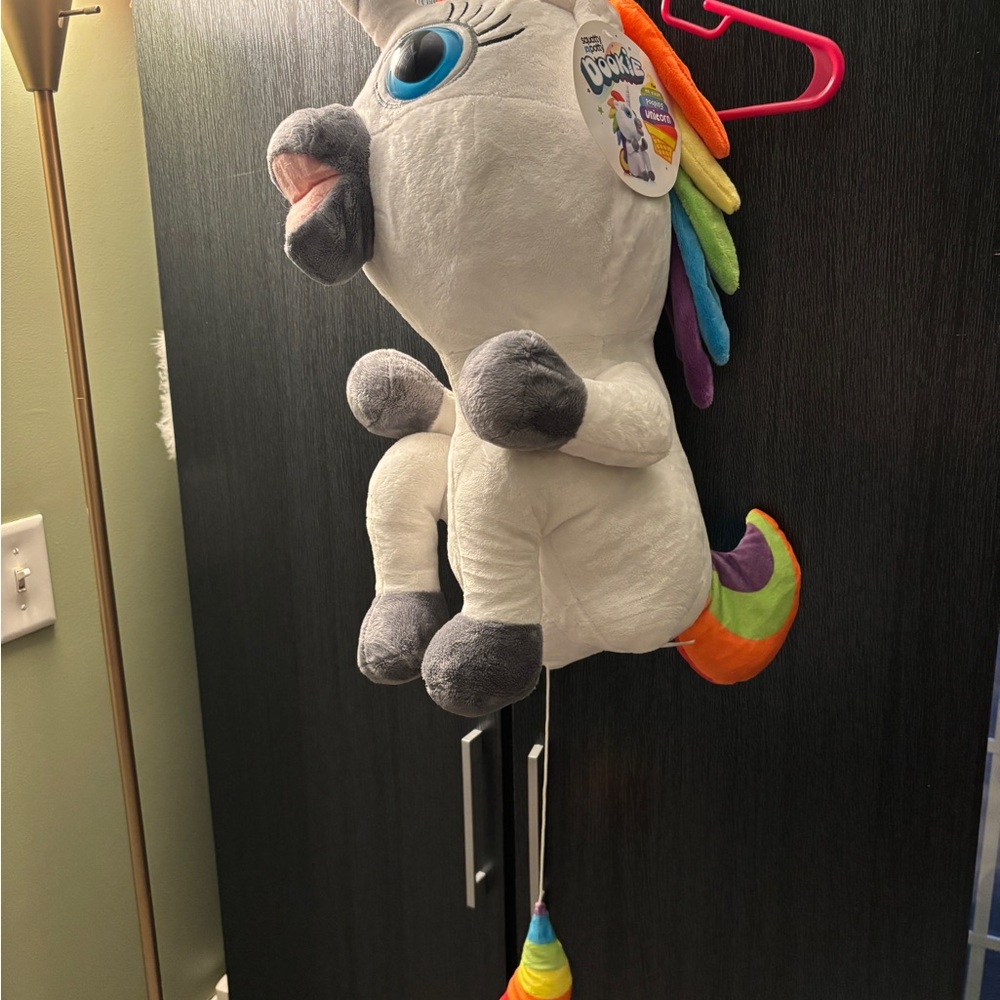 Squatty Potty Dookie White Plush Unicorn Toy with Rainbow Mane and Rainbow Poop - Picture 2 of 14
